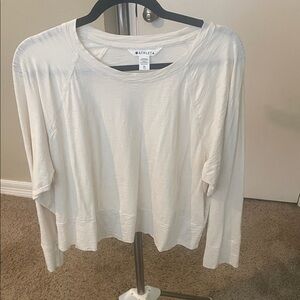 Athleta Cream Long Sleeve Tee